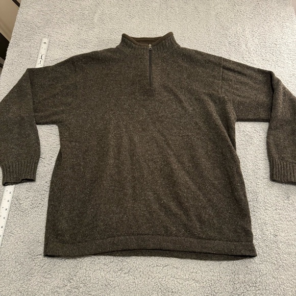 Woolrich Other - Woolrich Wool Sweater Mens Xl Dark Loden Heather Gray 1/4 Zip Pullover Laine